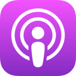 Apple Podcasts app logo: white microphone on a purple and magenta background